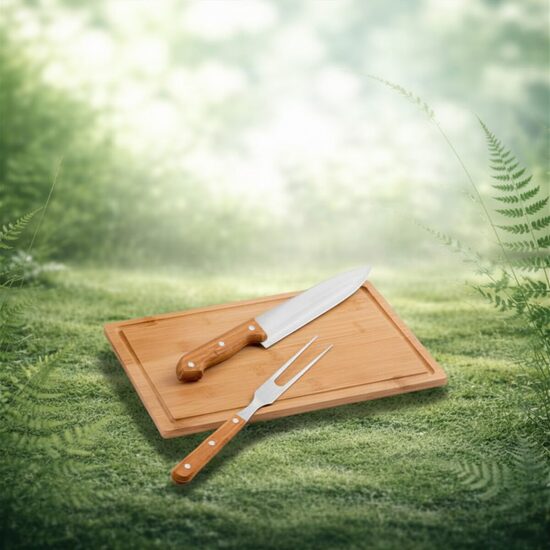 BBQ komplekts ar bambusa dēli